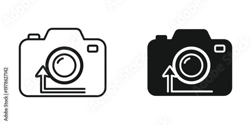 Comparison of classic and modern camera designs with shutter button emphasis