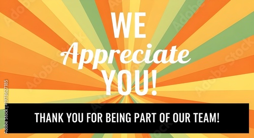 Thank you message with colorful geometric background for team appreciation