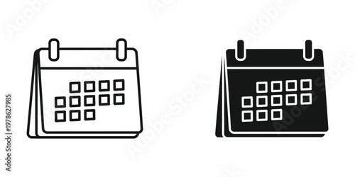 Contrasting calendar designs with open monthly views and different color schemes