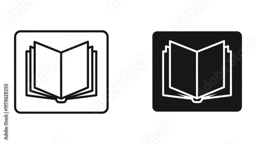 Comparison of open book icons with different background styles