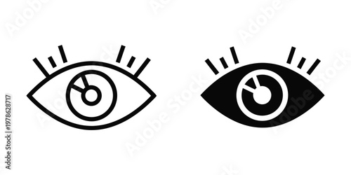 Contrast of a simple eye with a modern surveillance eye illustration