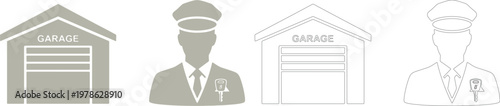 Garage and valet service with keys gray