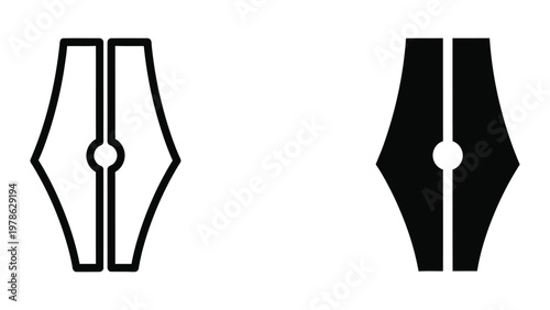 Comparison of a traditional and filled fountain pen nib designs