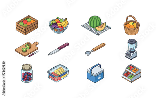 Fruit storage crate, wooden fruit box, kitchen fruit bowl, fridge shelf with apples pears, storage basket for fruit, cutting board