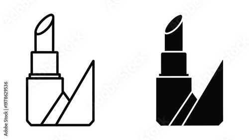 Contrast between classic and modern lipstick packaging designs with bold geometric accents