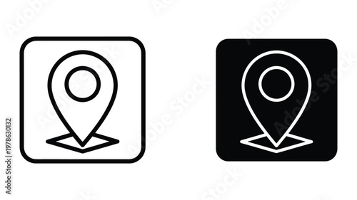 Contrasting location pin icons on different background colors