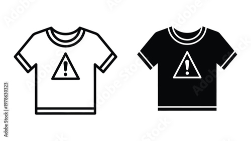Contrast t-shirts with warning symbols displayed on front
