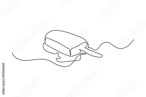One line ice cream bar drawing for a creamy and cool dessert concept
