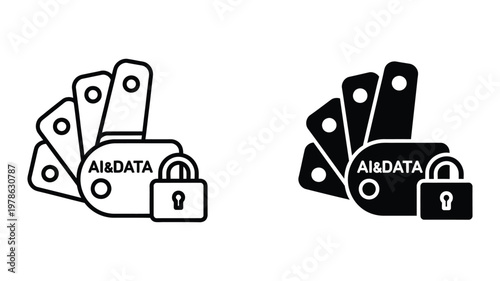 Contrast of secured and unsecured ai and data storage representations