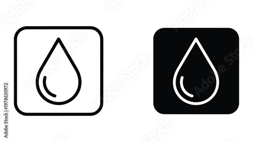 Contrasting water drop icons on different background colors