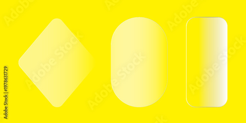 A vector glassmorphism translucent frames, transparent backgrounds with soft yellow effects, designs for interfaces and elegant digital designs.