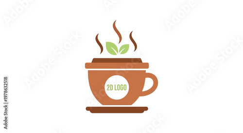 Brown Coffee Cup with Steam Rising.