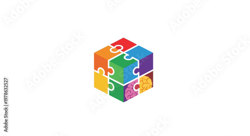 Colorful puzzle pieces fit together.