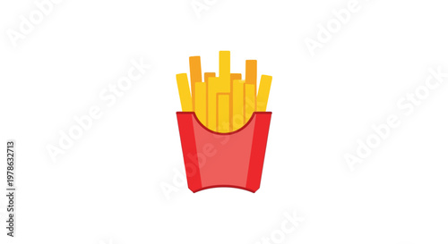 French fries in red container.