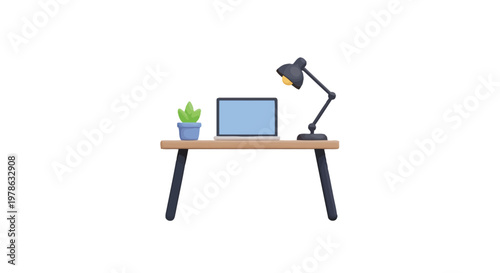 Laptop on a wooden desk.