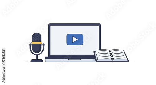 Laptop with YouTube on screen setup.