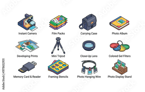 Instant photography kit, instant camera bundle, travel instant photo kit, party photo kit, creative instant set, beginner instant