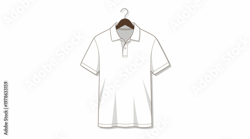 White Polo Shirt on a Plain Background.