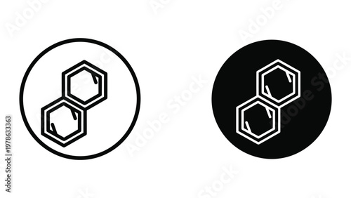 Contrast display of naphthalene chemical structure on different backgrounds