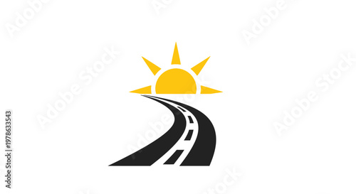 Road stretching into sunny horizon.