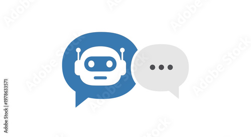 Robot and human chat icons.