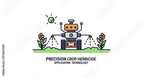 Robot applying precision crop herbicide technology.