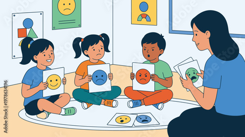 Children Engaged in Art Therapy Session.