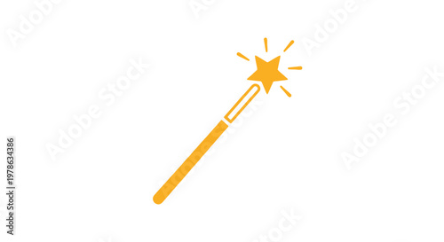 Magic wand with shining star tip.