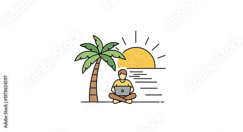 Man Sitting Cross Legged Meditating Outdoors.