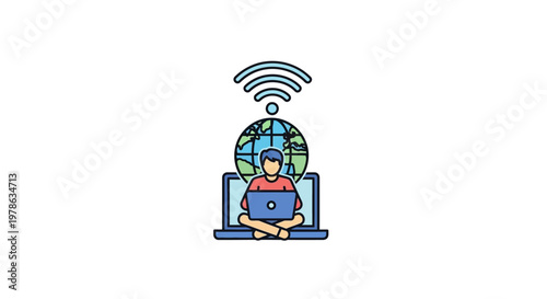 Man sitting with laptop computer.