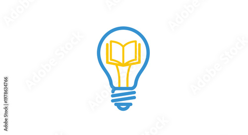 Light Bulb with Open Book Inside.