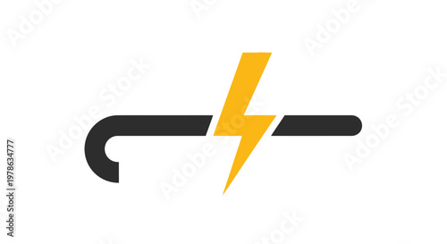 Lightning Bolt Electricity Symbol Icon.