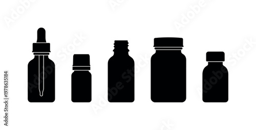 Glass dropper bottle with pipette cap, small essential oil bottle cylindrical form, amber glass tincture bottle narrow neck, wide