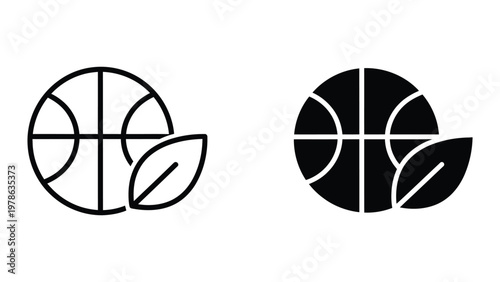 Contrasting black and white basketballs with different design patterns and cross lines