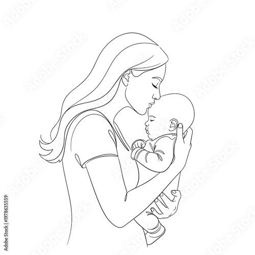 A woman holding a baby in her arms