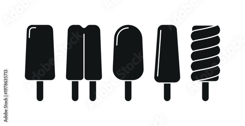 Ice cream bar rectangular on stick, popsicle twin stick frozen treat, chocolate coated ice cream bar smooth shell, fruit ice pop