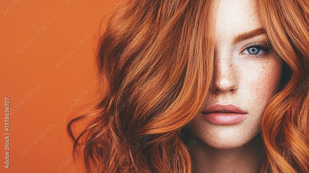 Naklejka premium Editorial fashion portrait of a woman with lob hair studio environment close-up view chaos concept