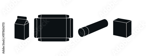 Box medicine packaging rectangular carton, small medicine box folded top, large pharmacy box flat sides, tube box elongated