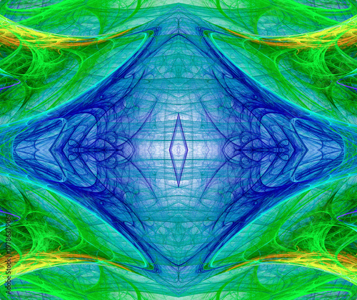 Abstract fractal symmetrical openwork pattern. Seamless pattern for your design. 3D rendering. 3D illustration.