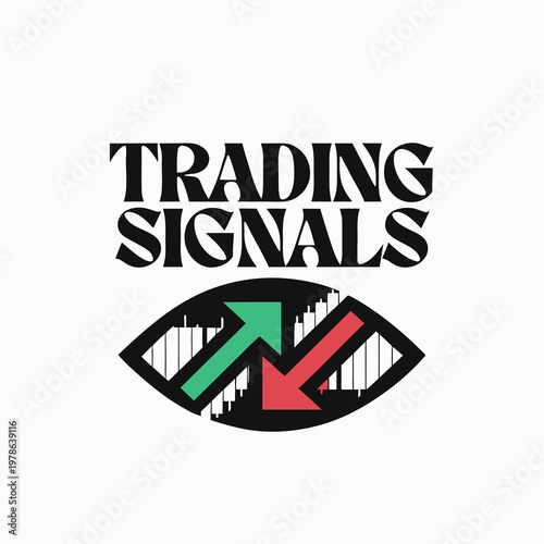 A logo for trading signals with a green and red arrow