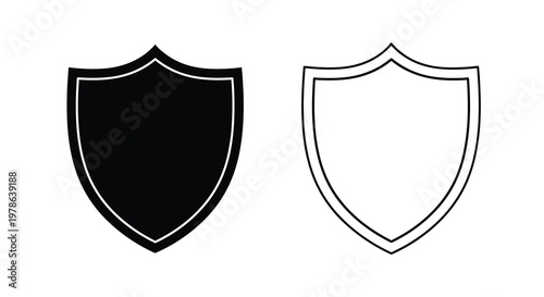Two shield icons one black one white representing protection and defense