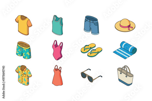 Summer clothing kit set, warm weather wardrobe bundle, vacation outfit pack, beachwear essentials set, casual summer bundle,