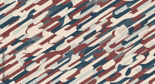 Abstract camouflage pattern with diagonal lines and organic shapes.