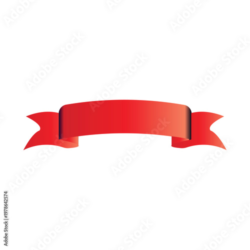 Red ribbon banner vector