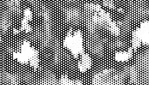 Black and white abstract and grunge pattern with geometric halftone effect for sporty and modern background. Fully editable vector element. Vector Format Illustration 