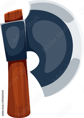 Pirate font cartoon axe weapon letter P. Corsair nautical typeface symbol, piracy marine sailing typeset vector sign. Pirate maritime font element or letter with sharp metal ax