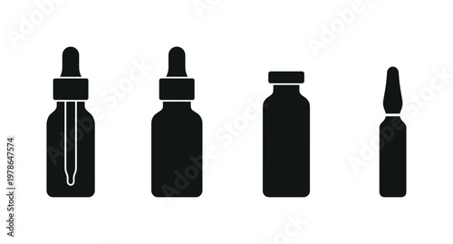 Serum dropper bottle glass vial shape, facial oil bottle with pipette cap, essence bottle narrow neck design, ampoule vial small