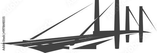 Valokuva Bridge icon, vector modern emblem or architectural symbol showing connection and