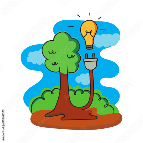 Tableau sur toile Energy from nature for environmental friendliness