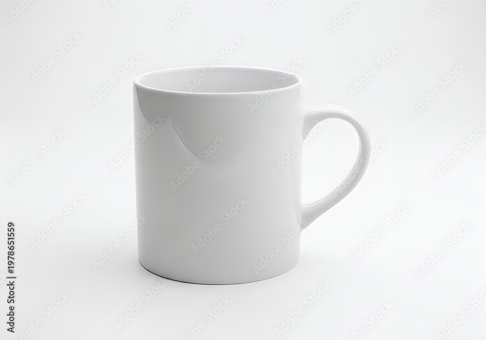 Obraz premium A sleek white ceramic mug with a simple and elegant design